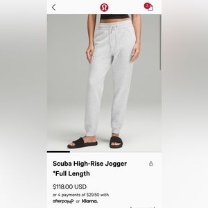 Lululemon Scuba High Rise Jogger *Full Length